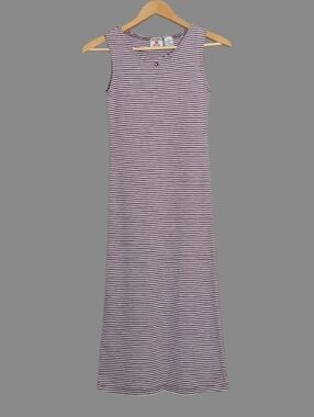 Vintage Cherry Stix Dress Girls Size 12 Sleeveless Striped Maxi Dress